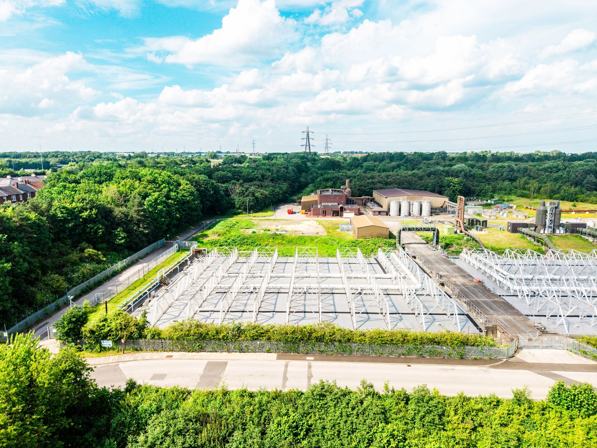 Port of Tyne industrial landscape with water treatment plant